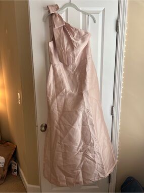 ALFRED SUNG Cameo Pink Satin Dress